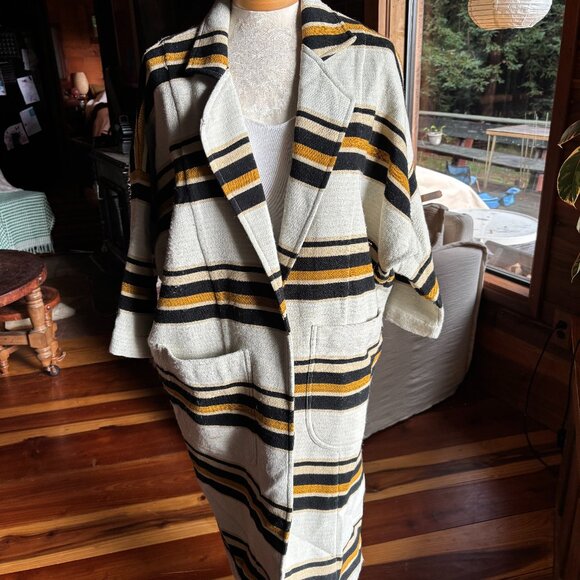 Striped Duster Coat - Picture 1 of 4
